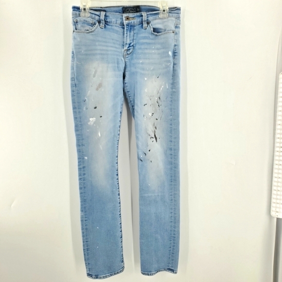 Lucky Brand Denim - Lucky Brand light wash destroyed paint splatter jeans 6/28